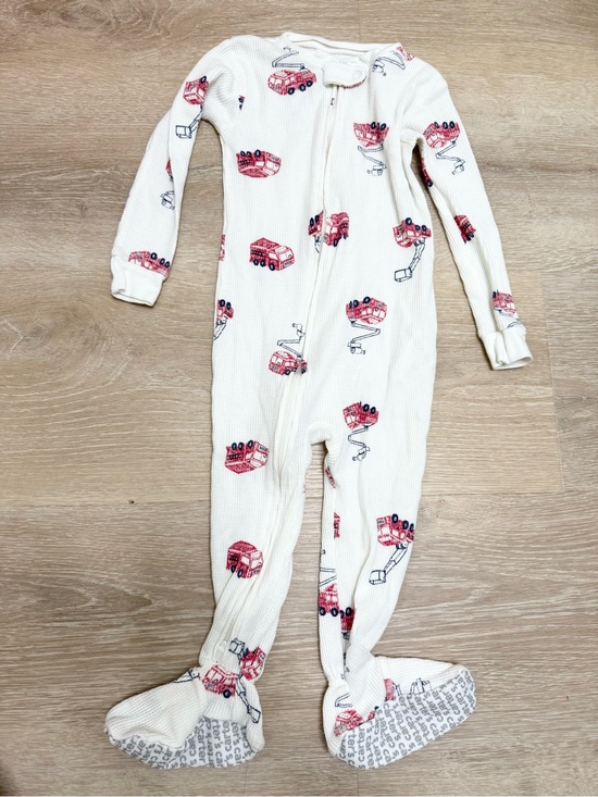 Carter's Other - Carter's White Footed One-Piece Pajamas with Red Fire Truck Print